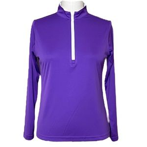 NWT Horn Legend Performance Luxury Pullover Athletic Top Quarter Zip Purple XS